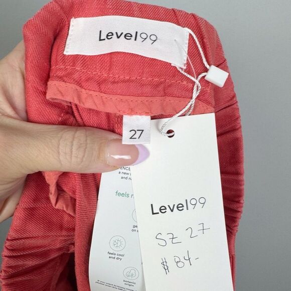 LEVEL 99 | NEW Nemo Coral Linen Tencel Shorts with Pockets Women’s Size 27 & 29 - Picture 10 of 10